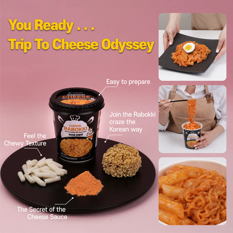 Cheese Sauce Rice Cake - Soft textured rice cakes and noodles blended with Cheese sauce. Cheese Sauce Rice Cake - Soft textured rice cakes and noodles blended with Cheese sauce.