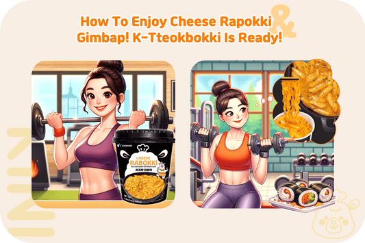 kinikora-How To Enjoy Cheese Rapokki & Gimbap! K-Tteokbokki Is Ready