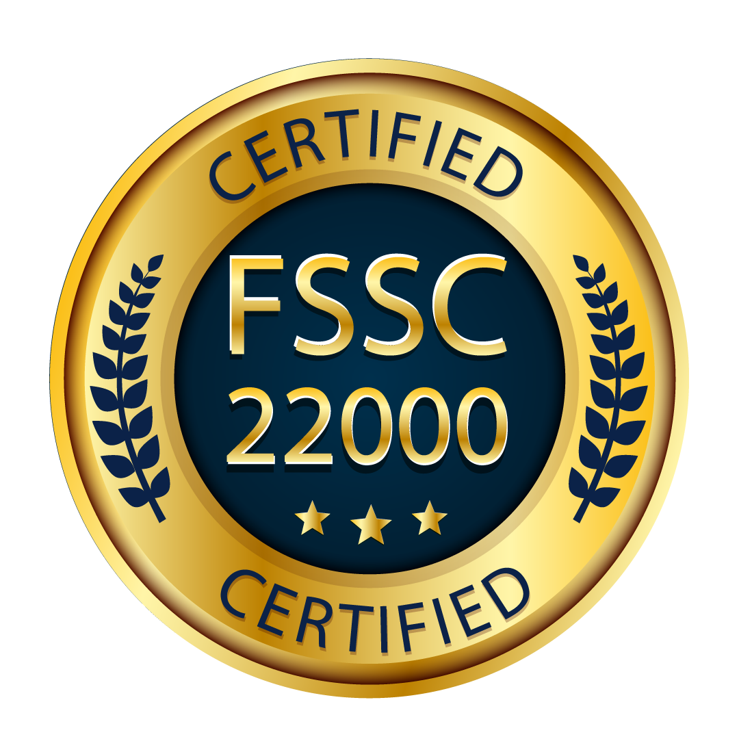 Logo indicating certification by FSSC 22000 for food safety system certification