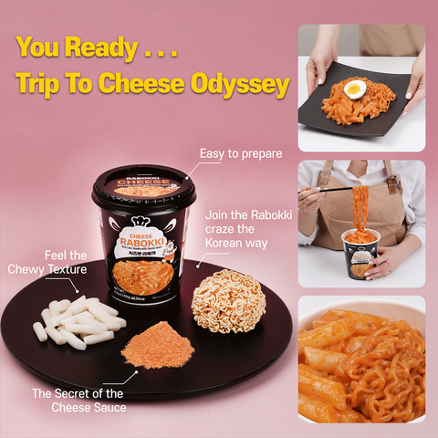Cheese Sauce Rice Cake - Soft textured rice cakes and noodles blended with Cheese sauce.